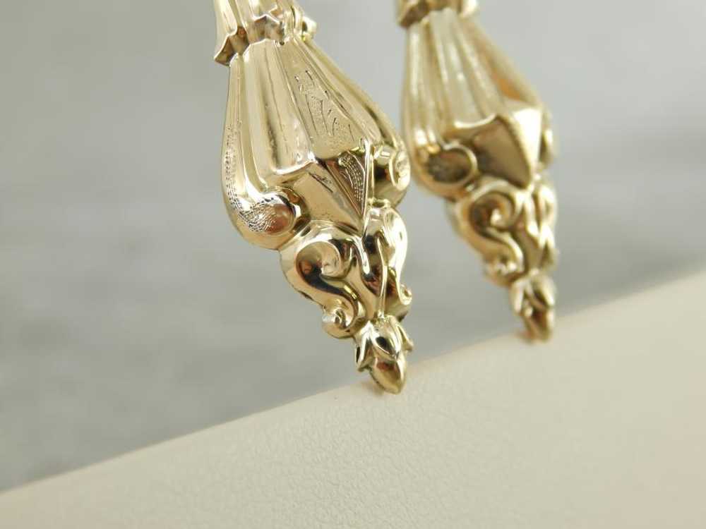 Victorian Reproduction Drop Earrings of Large Size - image 5