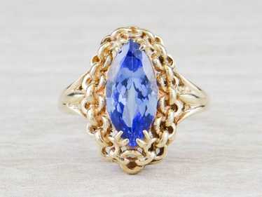 Marquise Cut Tanzanite Ladies Cocktail Ring - image 1