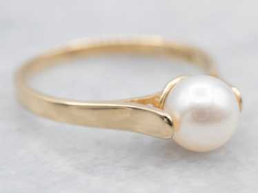 Classic Pearl Solitaire Ring - image 1