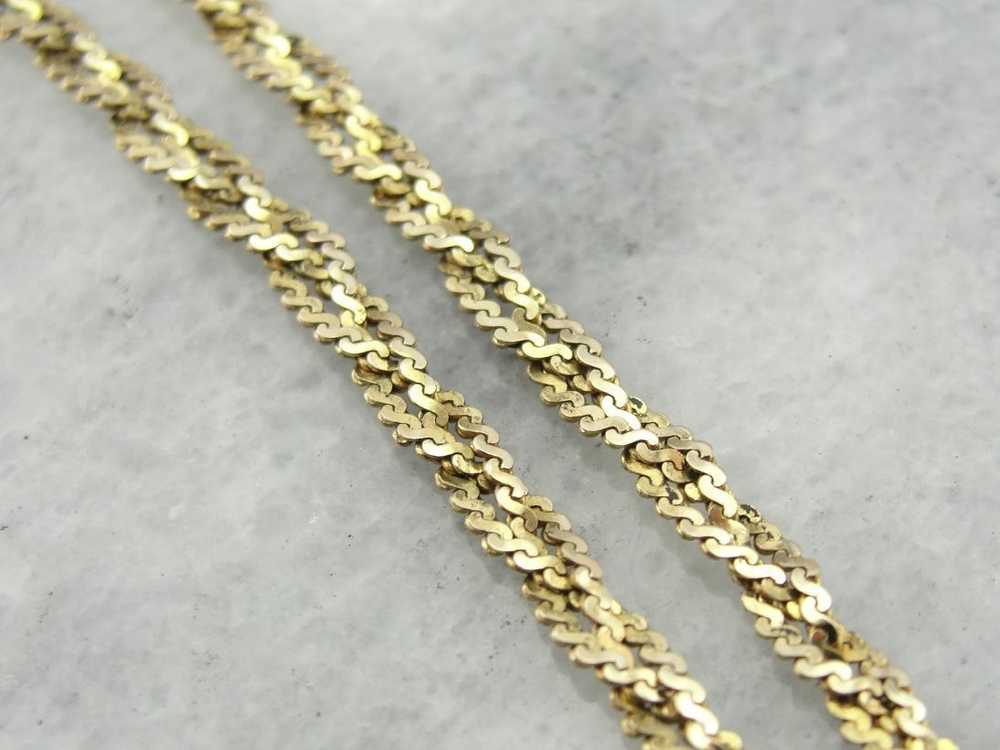 Fancy Yellow Gold Braided Chain Necklace - image 1