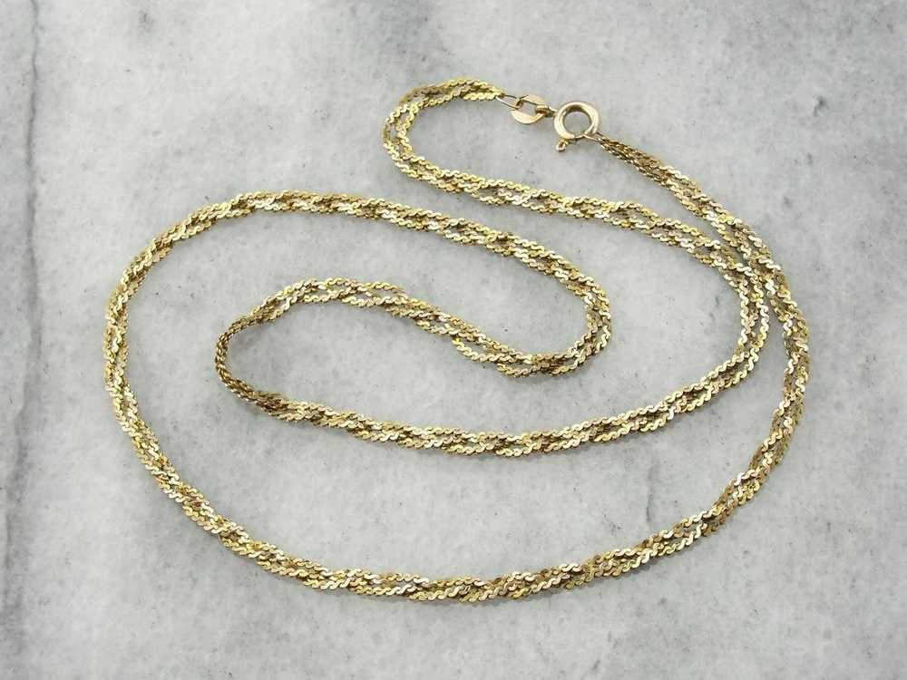 Fancy Yellow Gold Braided Chain Necklace - image 2