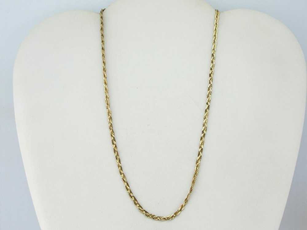 Fancy Yellow Gold Braided Chain Necklace - image 5