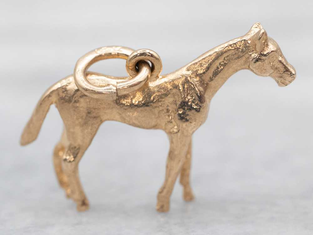 Vintage Gold Horse Charm or Pendant - image 2