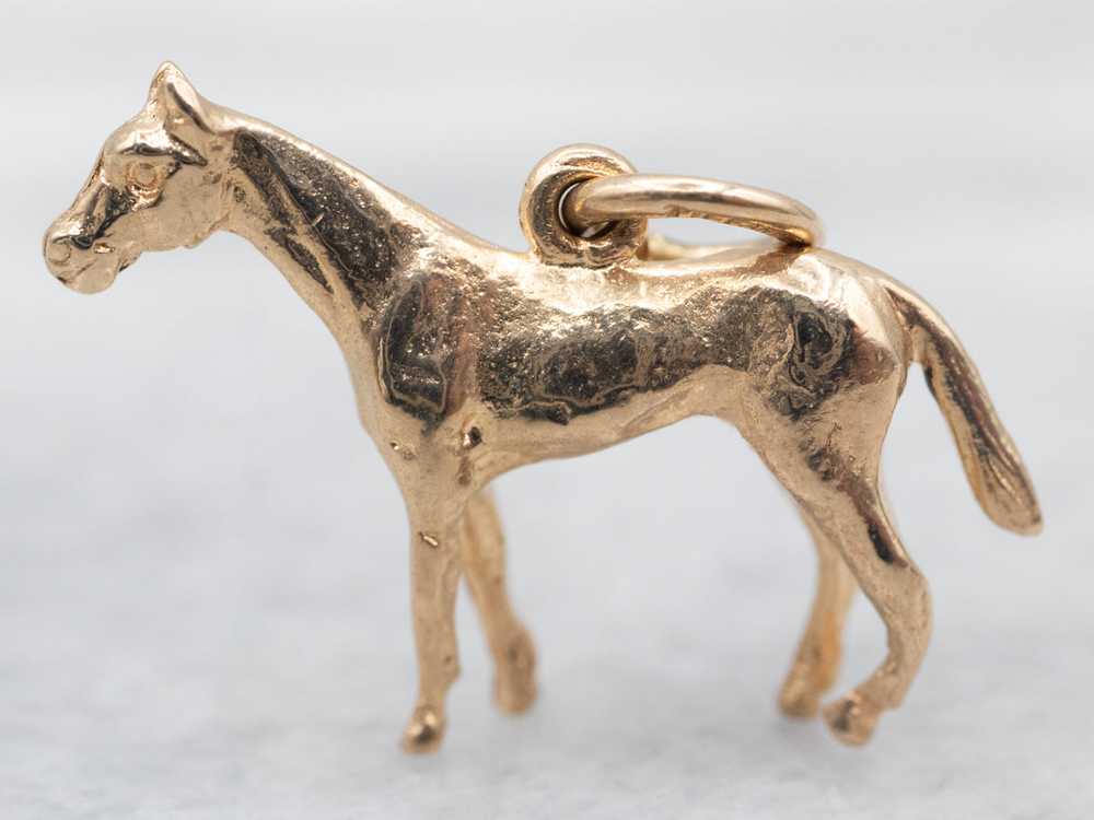 Vintage Gold Horse Charm or Pendant - image 3