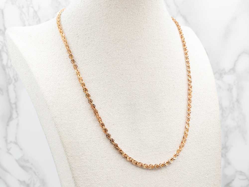 Antique Rose Gold Chain Necklace with Large Sprin… - image 5