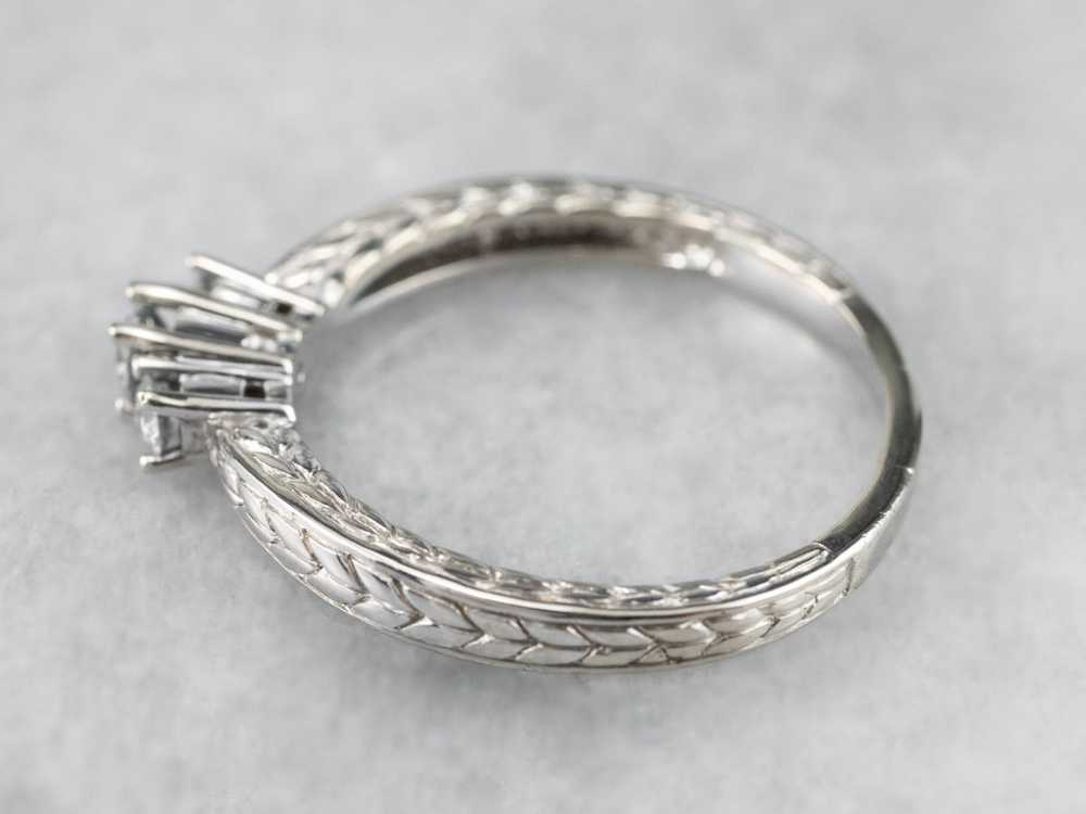 Wheat Pattern Diamond Engagement Ring - image 4