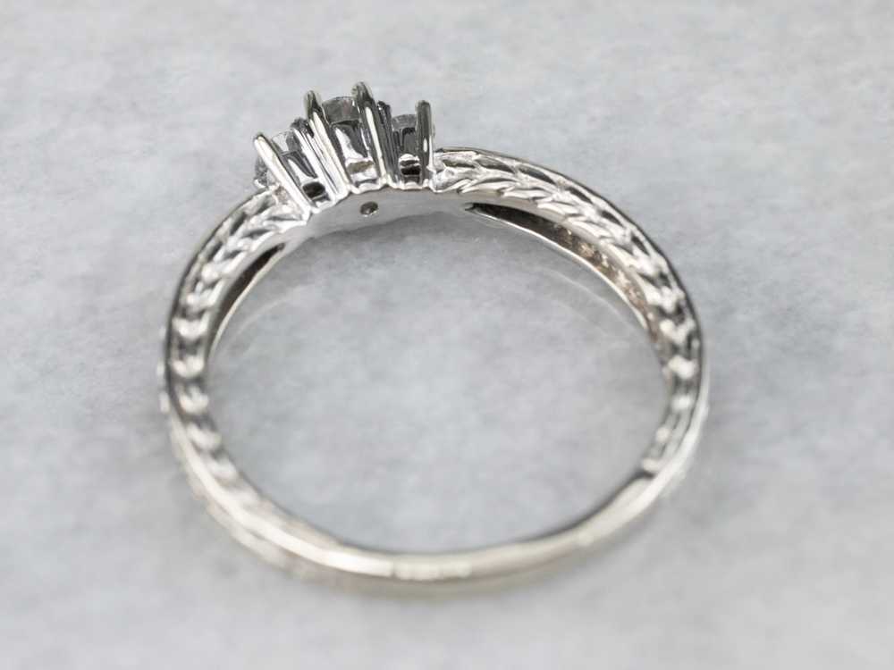 Wheat Pattern Diamond Engagement Ring - image 5