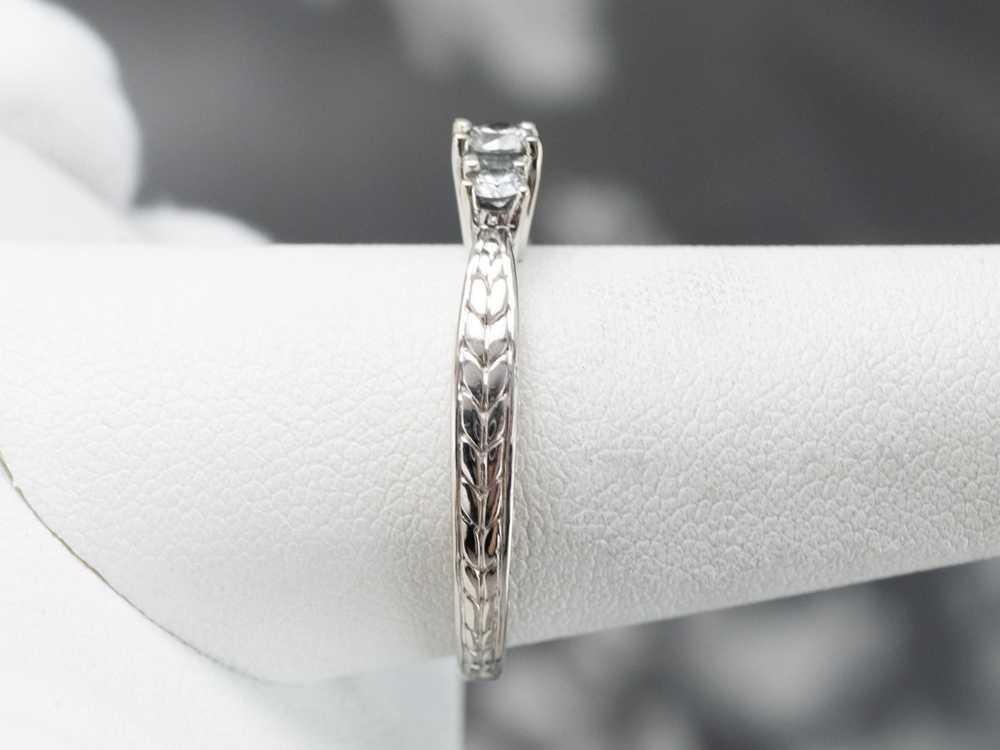 Wheat Pattern Diamond Engagement Ring - image 8