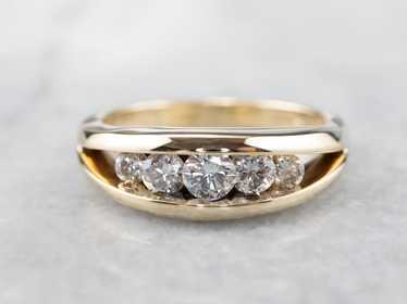 Gold Channel Set Diamond Band - image 1