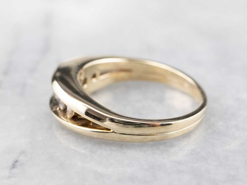 Gold Channel Set Diamond Band - image 4