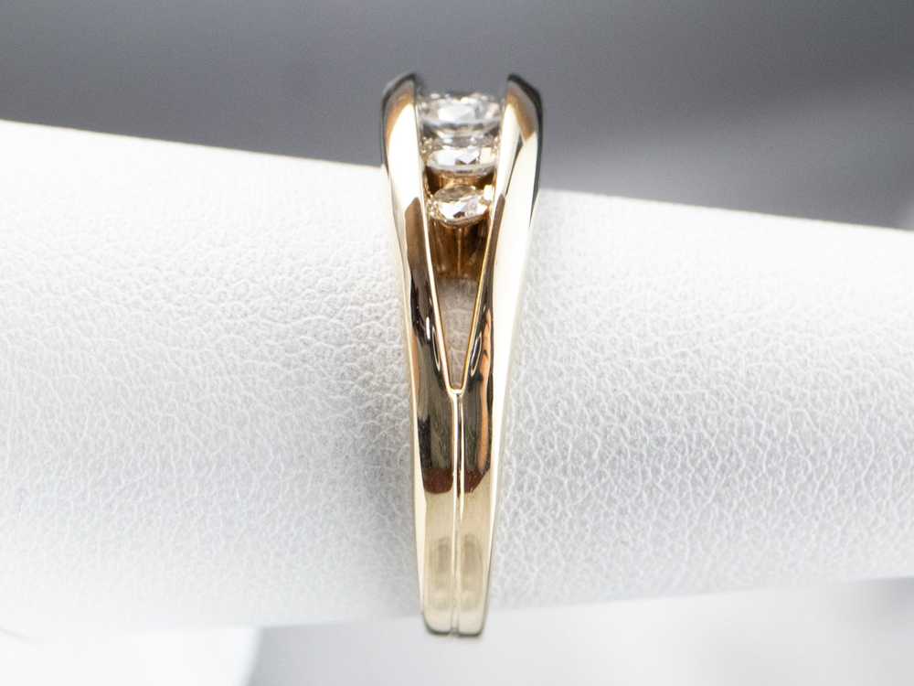 Gold Channel Set Diamond Band - image 9