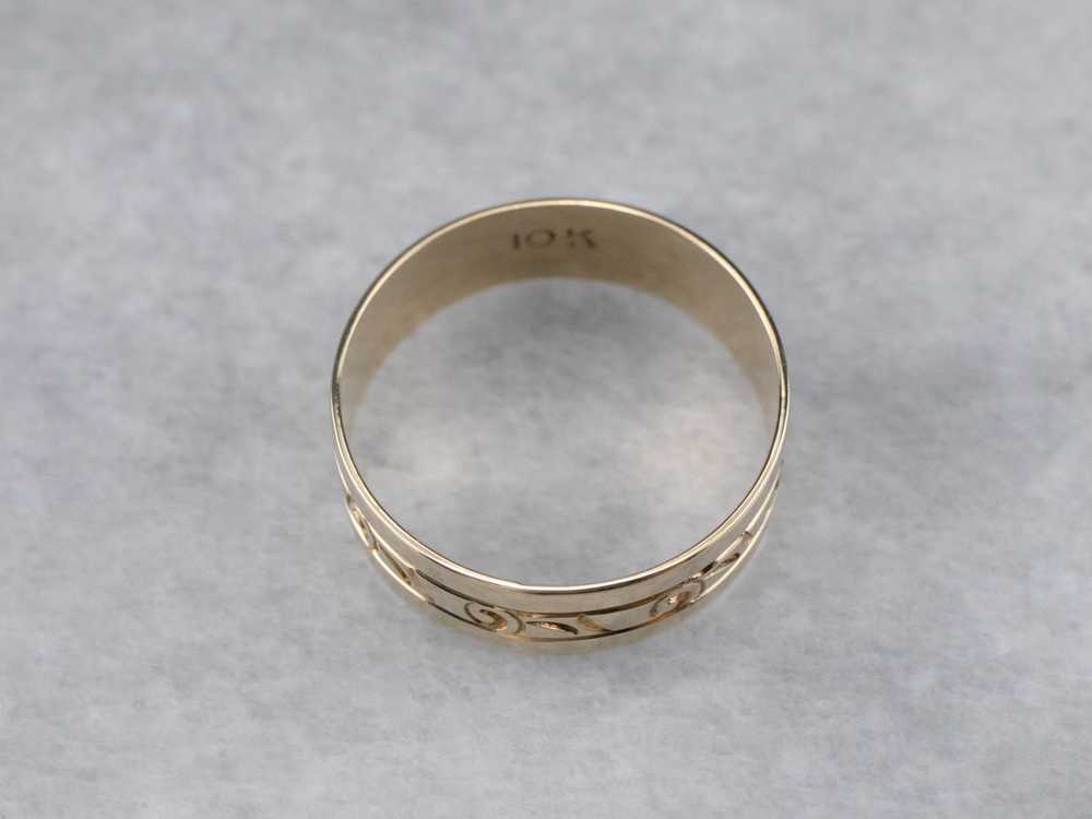 Vintage Yellow Gold Pattern Band - image 3