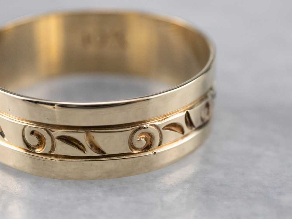 Vintage Yellow Gold Pattern Band - image 4