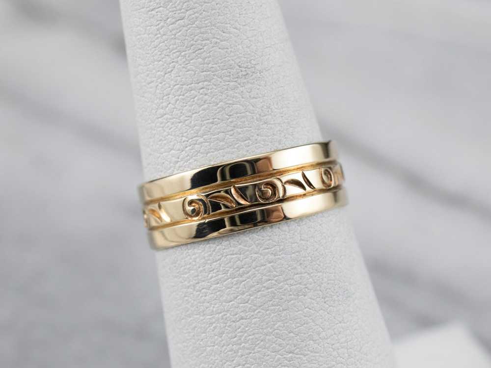 Vintage Yellow Gold Pattern Band - image 7