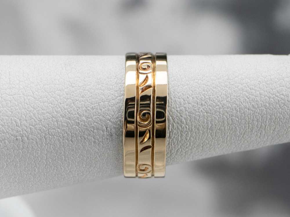 Vintage Yellow Gold Pattern Band - image 9