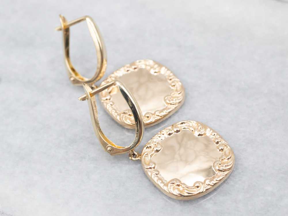 Victorian Gold Cufflink Drop Earrings - image 2