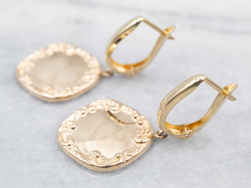 Victorian Gold Cufflink Drop Earrings - image 3