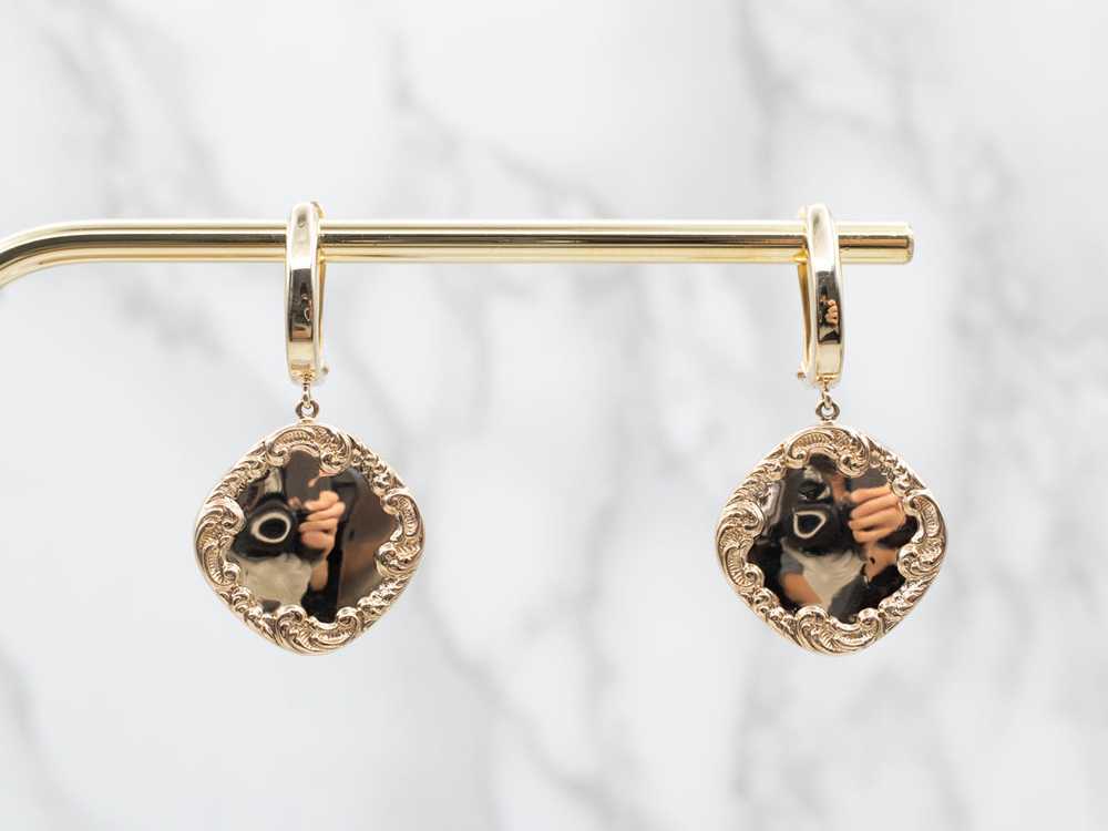 Victorian Gold Cufflink Drop Earrings - image 5