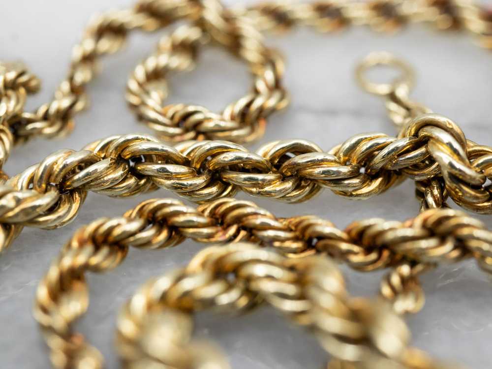 Timeless Yellow Gold Graduated Rope Twist Chain w… - image 3