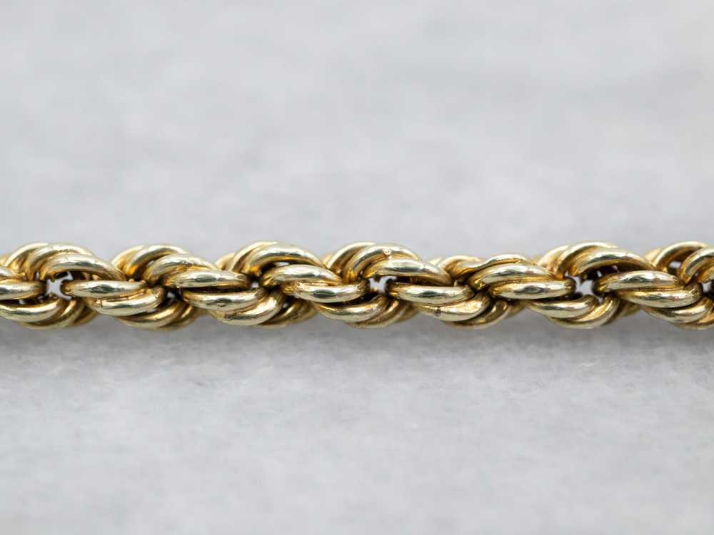 Timeless Yellow Gold Graduated Rope Twist Chain w… - image 4