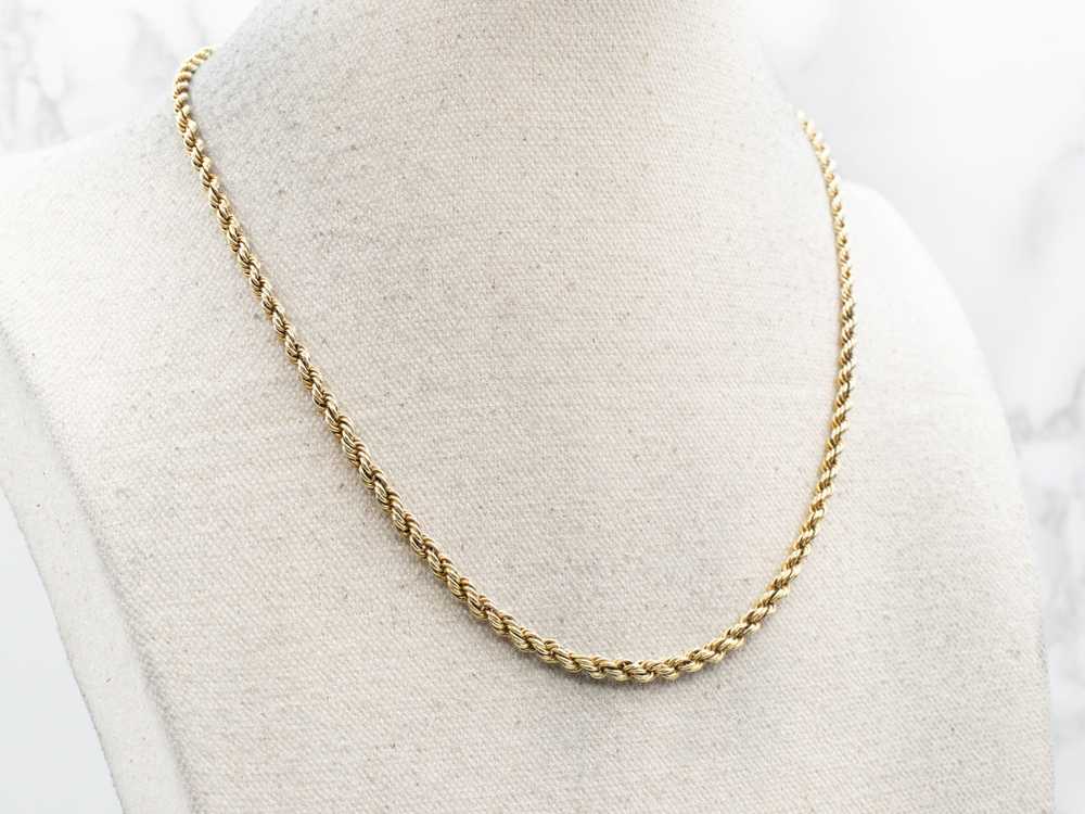 Timeless Yellow Gold Graduated Rope Twist Chain w… - image 5