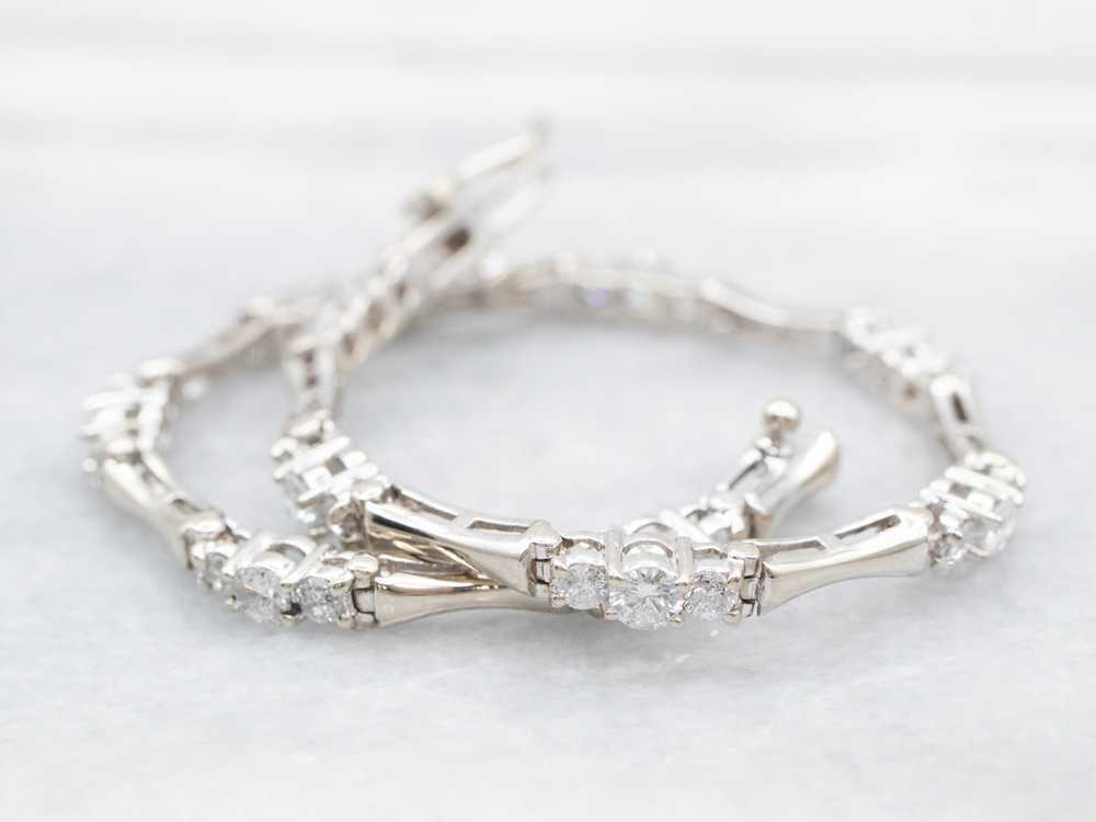 Three Stone Diamond and Bar Link Bracelet - image 2