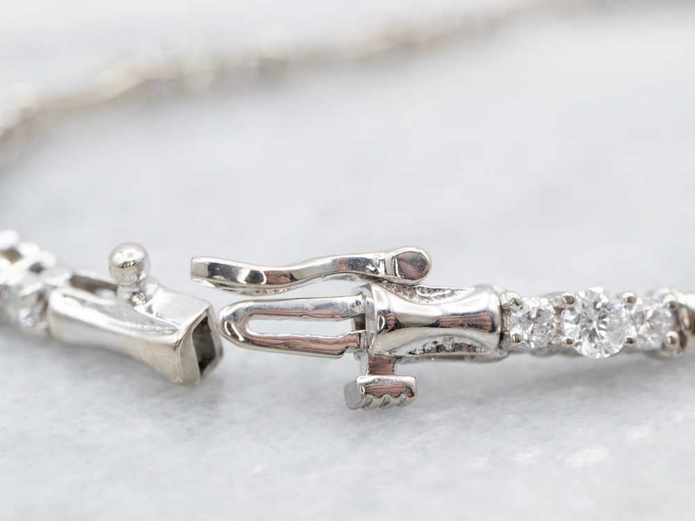 Three Stone Diamond and Bar Link Bracelet - image 3