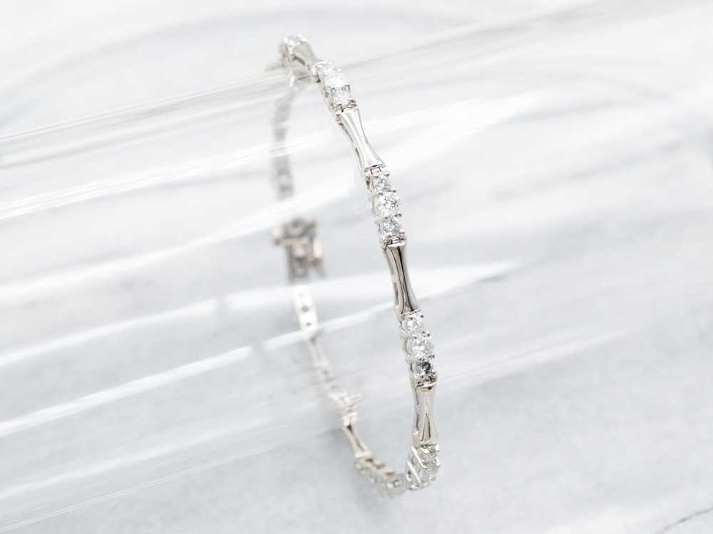 Three Stone Diamond and Bar Link Bracelet - image 5