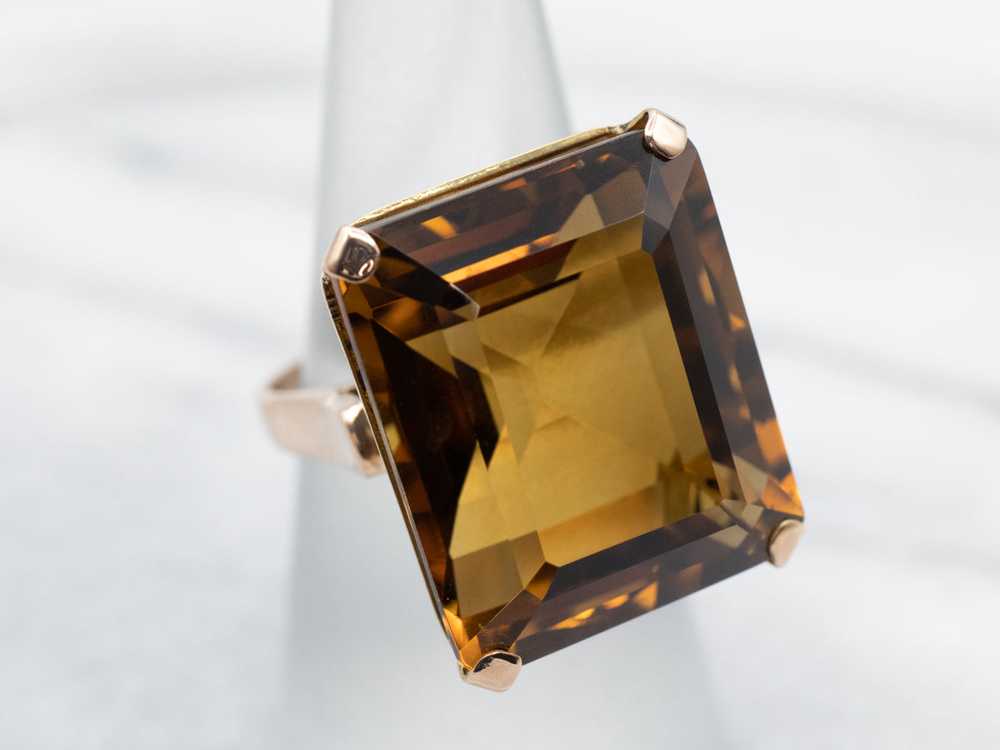 Bold Citrine and 18-Karat Gold Cocktail Ring - image 3