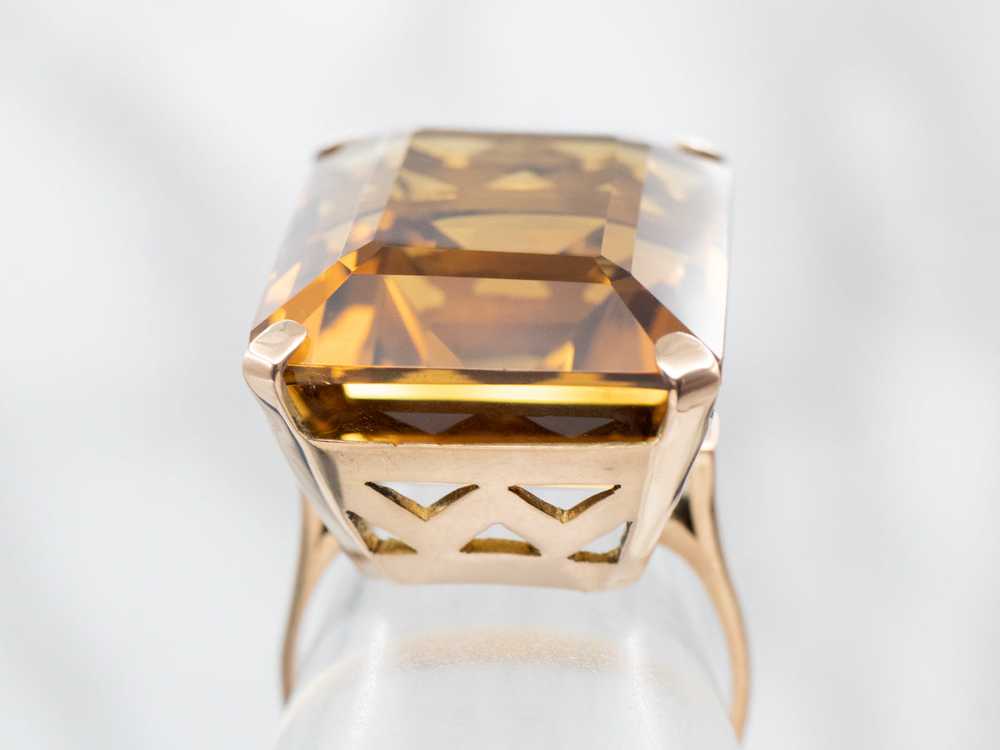 Bold Citrine and 18-Karat Gold Cocktail Ring - image 4