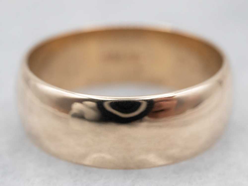 Antique Yellow Gold Plain Wide Wedding Band - image 1