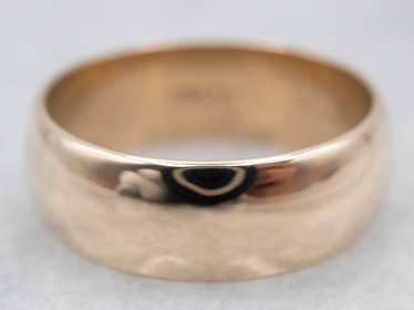 Antique Yellow Gold Plain Wide Wedding Band - image 1