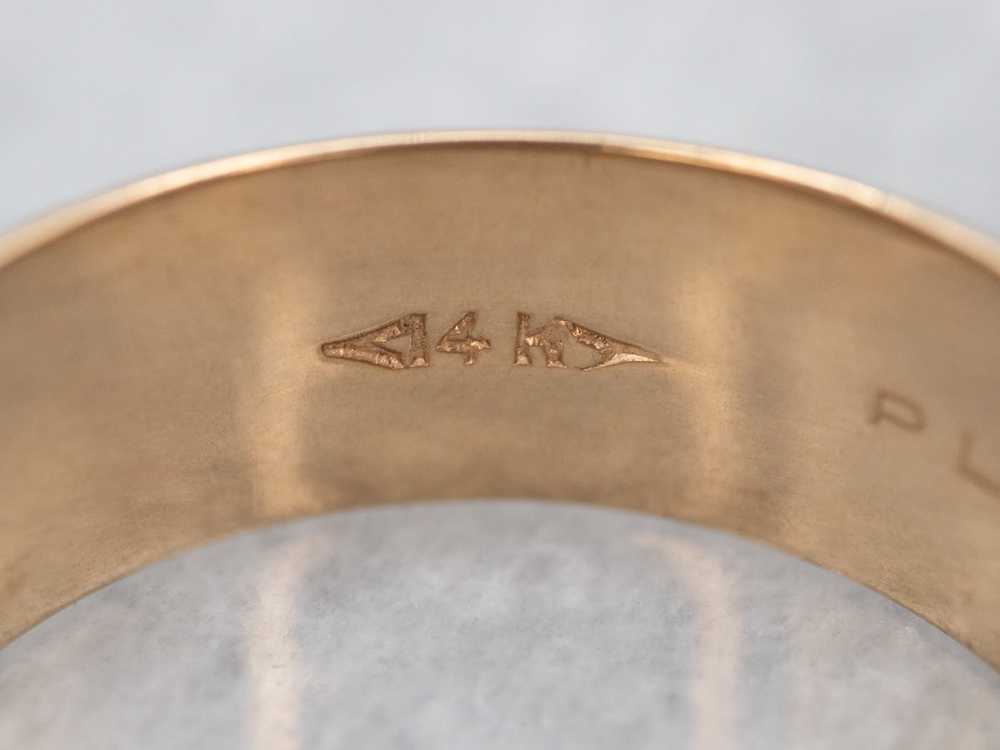 Antique Yellow Gold Plain Wide Wedding Band - image 2