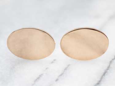 Antique Yellow Gold Oval Cuff Links - image 1