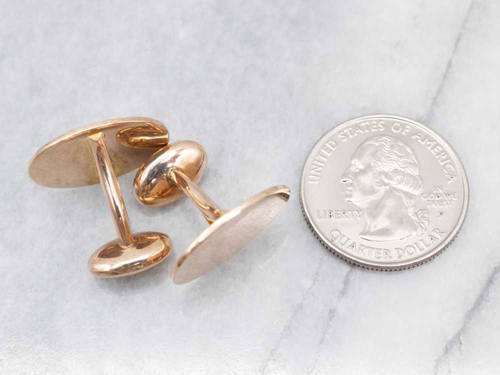 Antique Yellow Gold Oval Cuff Links - image 5