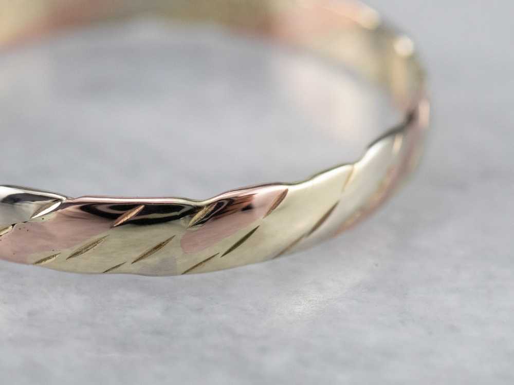 Tri-Color Gold Nautical Rope Twist Band - image 4