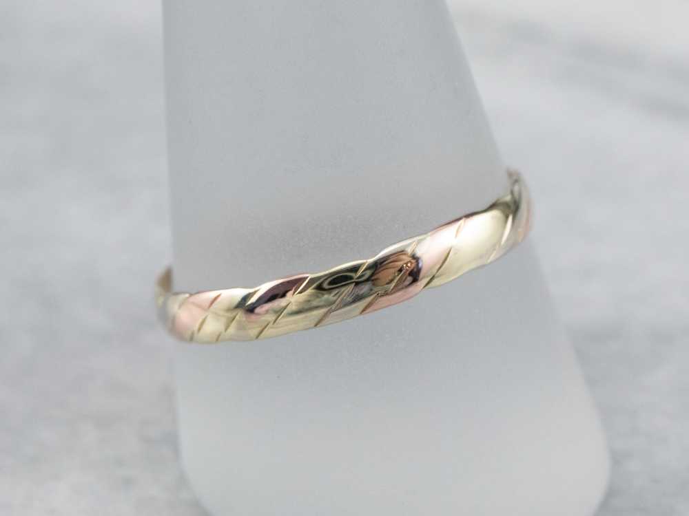 Tri-Color Gold Nautical Rope Twist Band - image 7