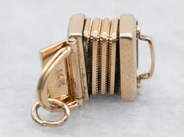 Vintage Gold Flexible Accordion Charm - image 1