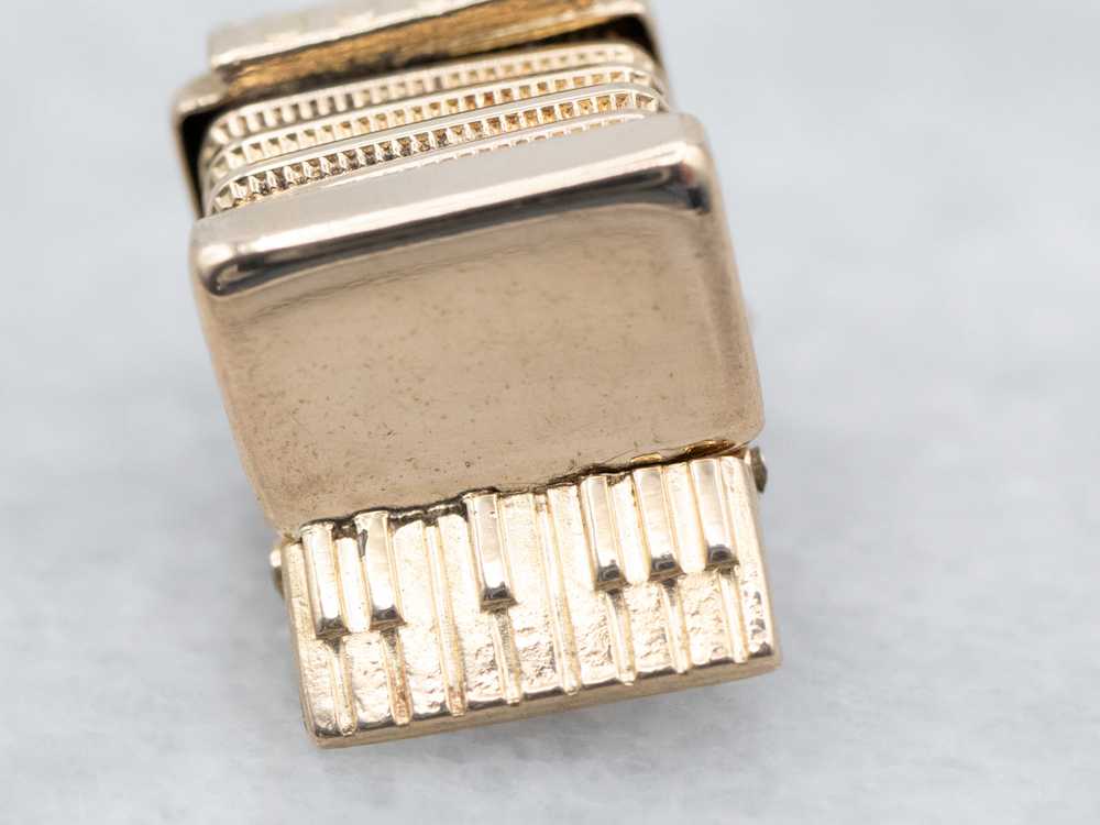 Vintage Gold Flexible Accordion Charm - image 3