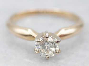 Classic Diamond Solitaire Engagement Ring - image 1