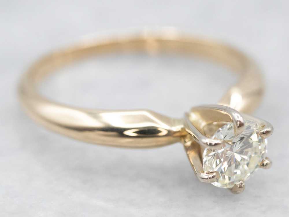 Classic Diamond Solitaire Engagement Ring - image 2