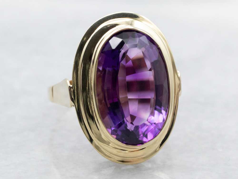 Vintage Amethyst Solitaire Ring - image 1