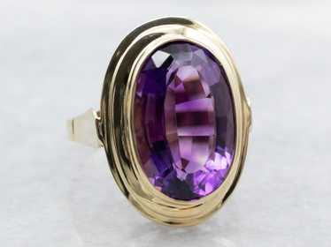 Vintage Amethyst Solitaire Ring - image 1