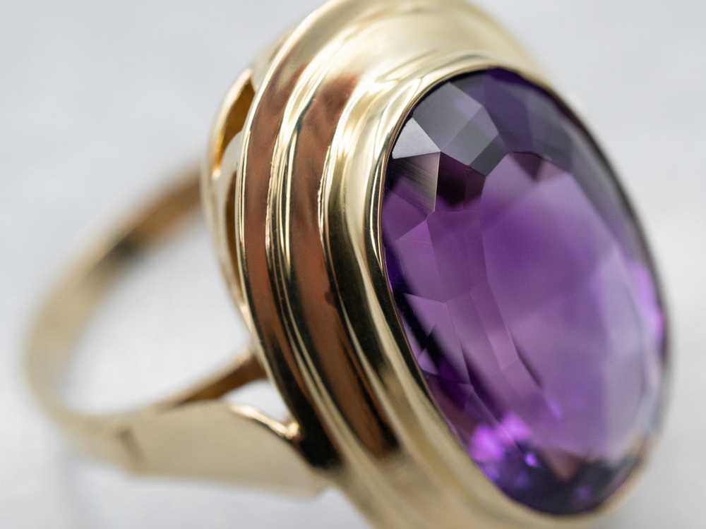 Vintage Amethyst Solitaire Ring - image 2