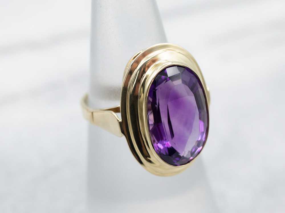 Vintage Amethyst Solitaire Ring - image 3