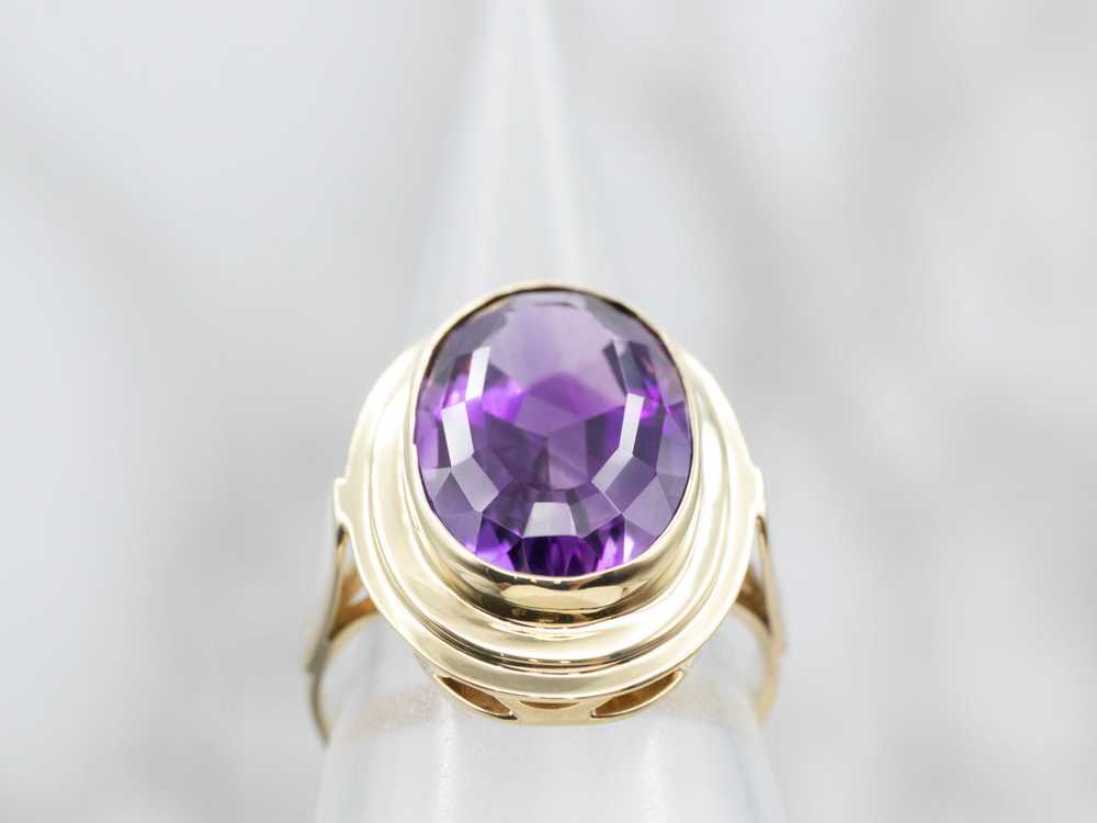 Vintage Amethyst Solitaire Ring - image 4