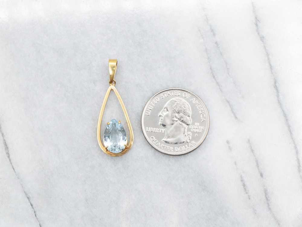 Teardrop Aquamarine and Gold Pendant - image 3