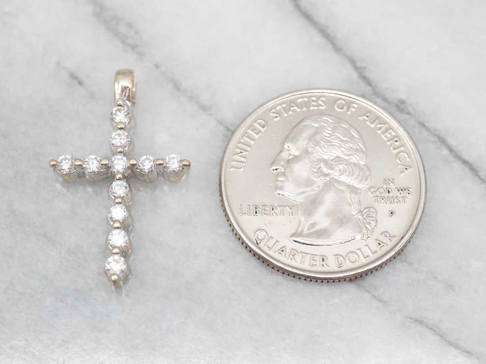 Twinkling White Gold Diamond Cross Pendant - image 4