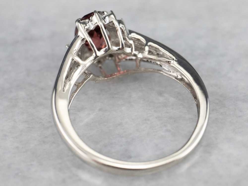 Rhodolite Garnet and Diamond Halo Ring - image 5