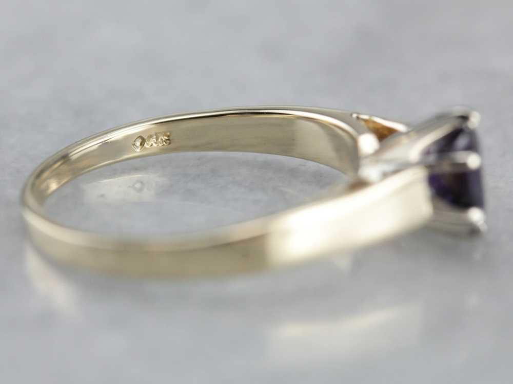 Purple Sapphire Solitaire Engagment Ring - image 3